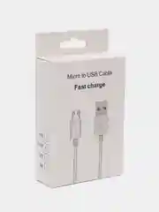 Белый зарядный кабель для  зарядки айфона  и  телефона Micro USB микро 1,5 м