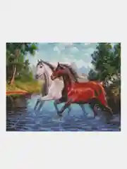 Коричневый алмазная мозаика без подрамника с полной выкладкой 40*50см