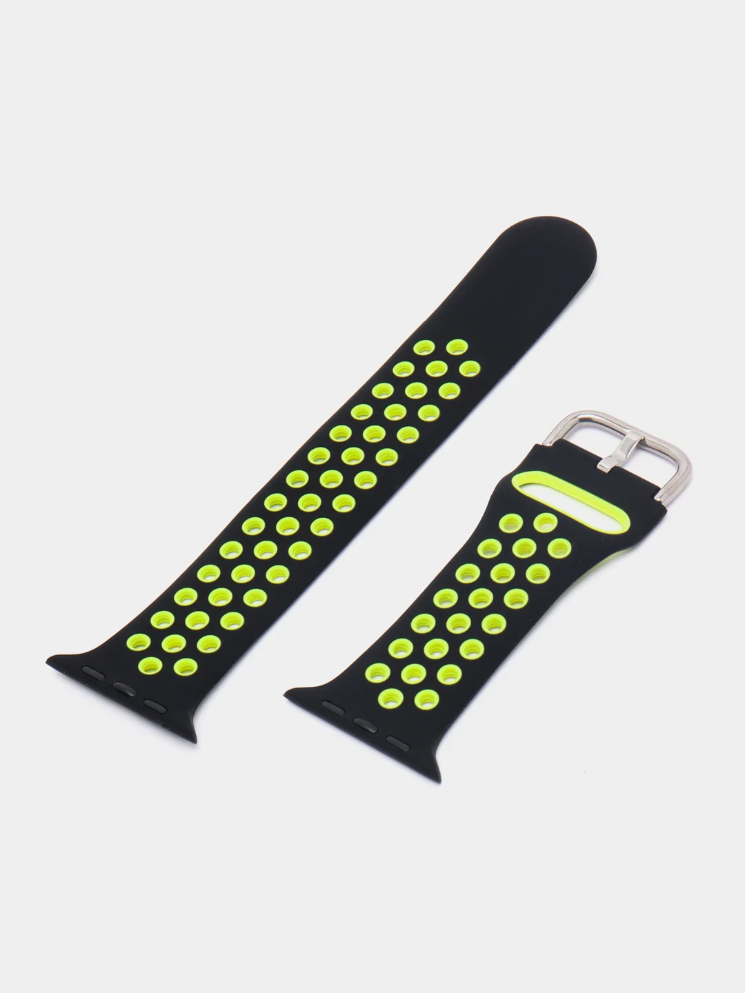 Зеленый спортивный перфорированный силиконовый ремешок для часов Apple Watch  38 40 42 44 мм
