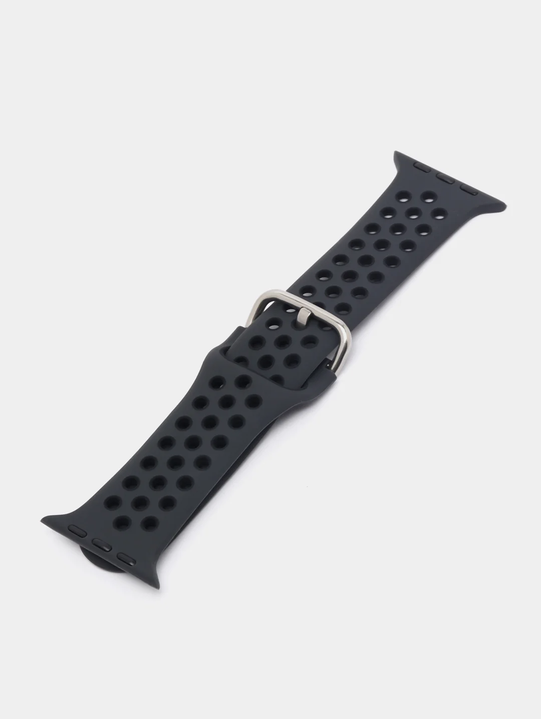 Черный спортивный перфорированный силиконовый ремешок для часов Apple Watch  38 40 42 44 мм
