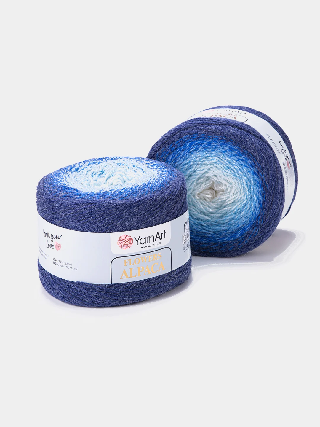 Серый меланж пряжа YarnArt Flowers Alpaca, 80% акрил, 20% альпака, 250 г, 940 м, 1 моток