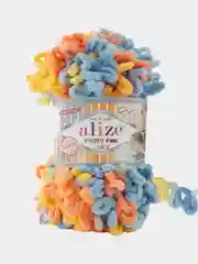 Бирюзовый пряжа Alize Puffy Fine Color 100% Микрополиэстер 100г 14м
