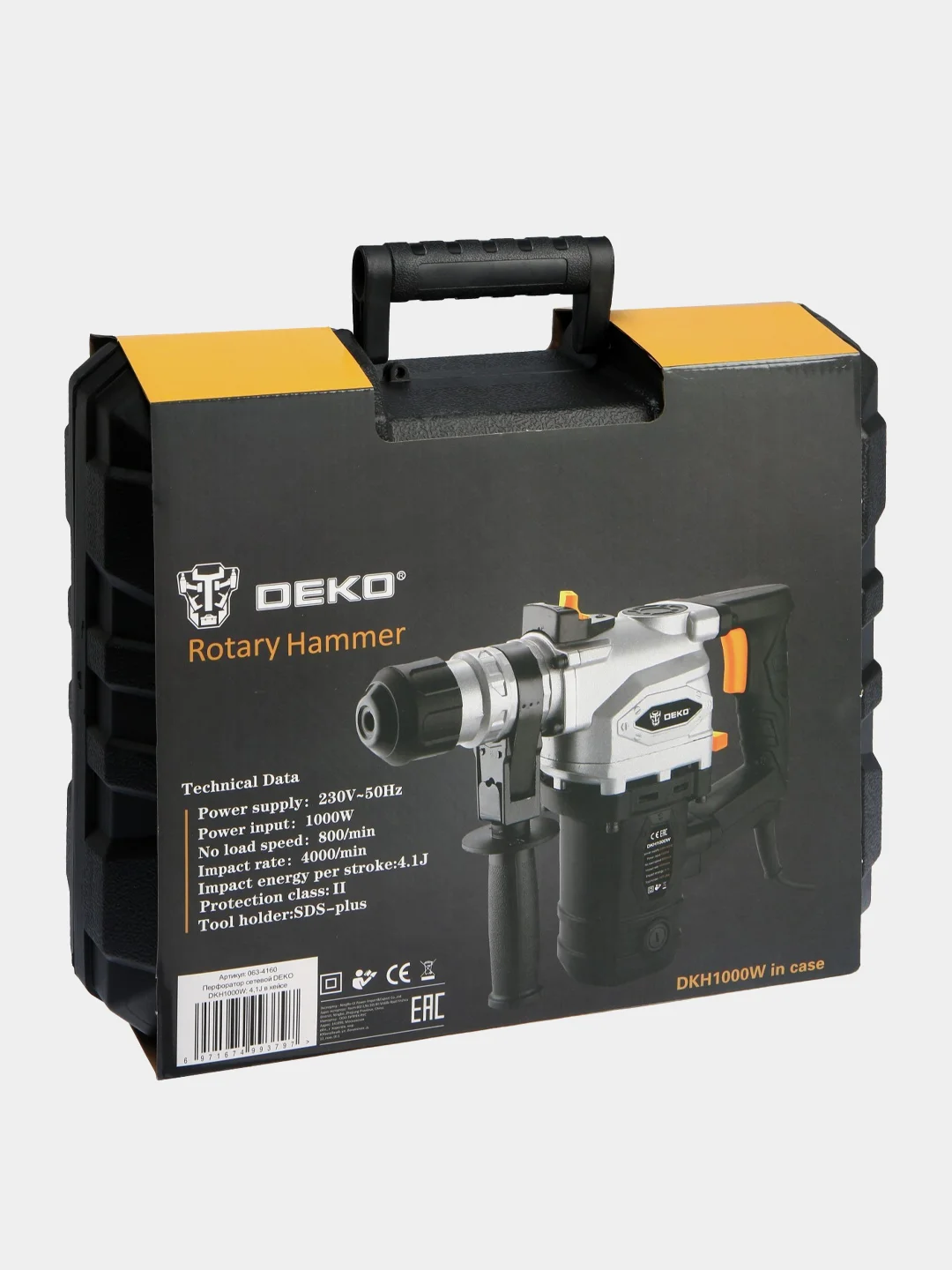 Перфоратор сетевой DEKO DKH1000W, 4,1 Дж, в кейсе, 063-4160