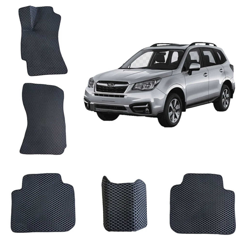 Черный автомобильные 3D-коврики EVA / ЕВА / ЭВА Subaru Forester 4 поколение / Субару Форестер 4