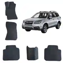 Черный автомобильные 3D-коврики EVA / ЕВА / ЭВА Subaru Forester 4 поколение / Субару Форестер 4