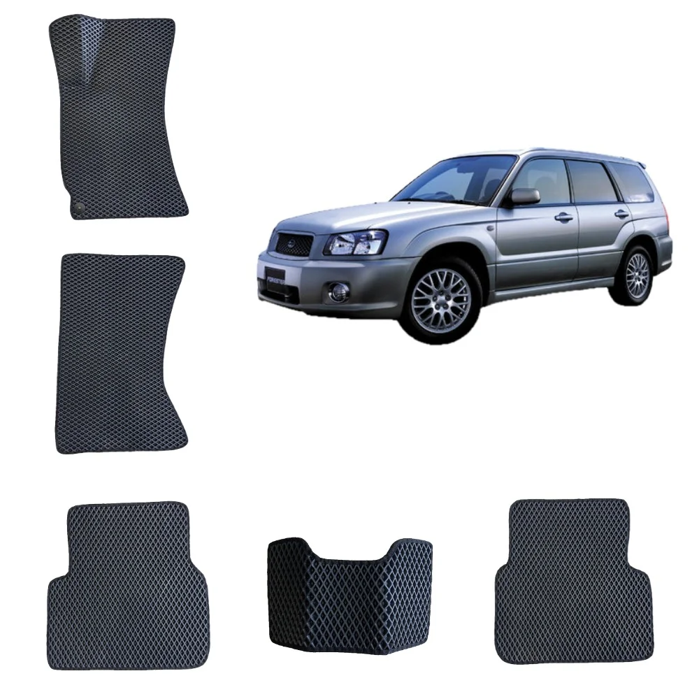 Черный автомобильные 3D-коврики EVA / ЕВА / ЭВА Subaru Forester 2 поколение / Субару Форестр 2