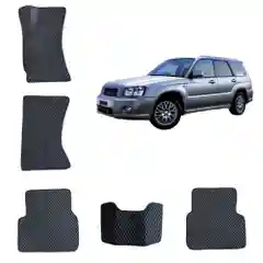 Черный автомобильные 3D-коврики EVA / ЕВА / ЭВА Subaru Forester 2 поколение / Субару Форестр 2