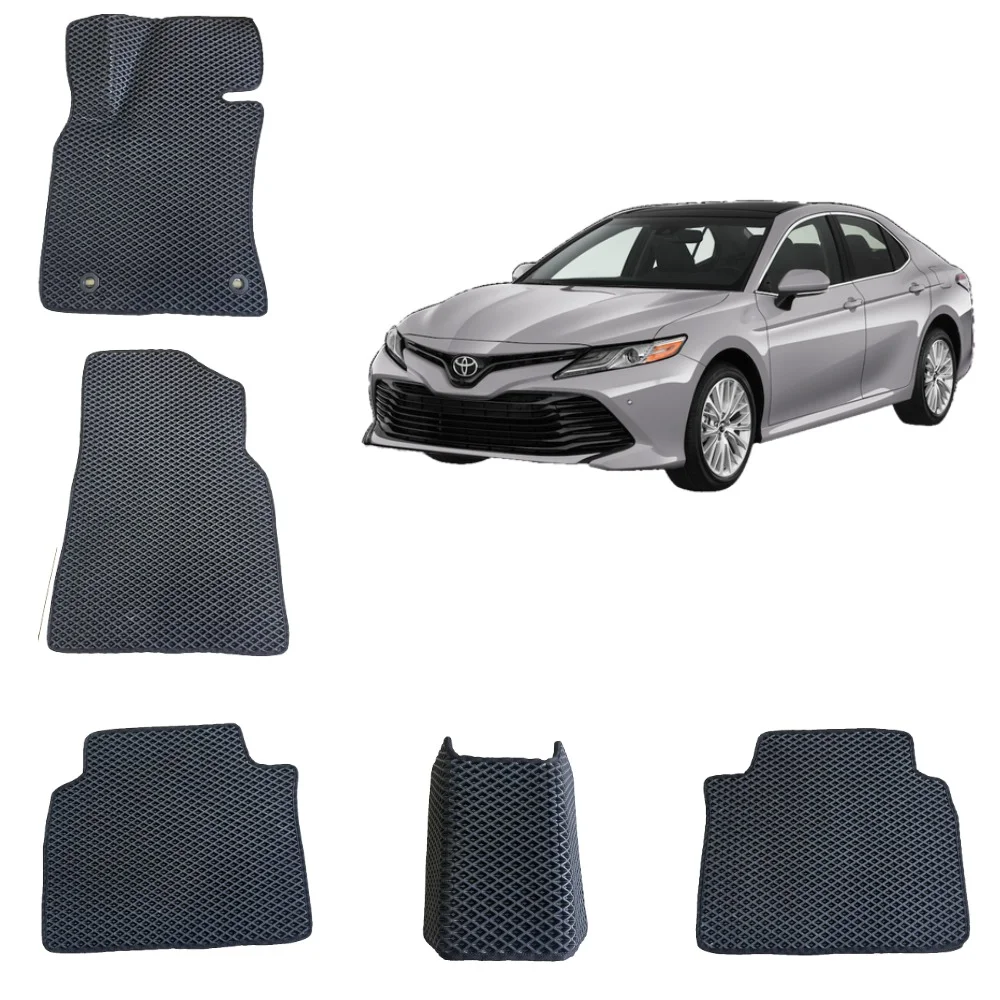 Черный автомобильные 3D-коврики EVA для Toyota Camry 70 / Тойота Камри 70