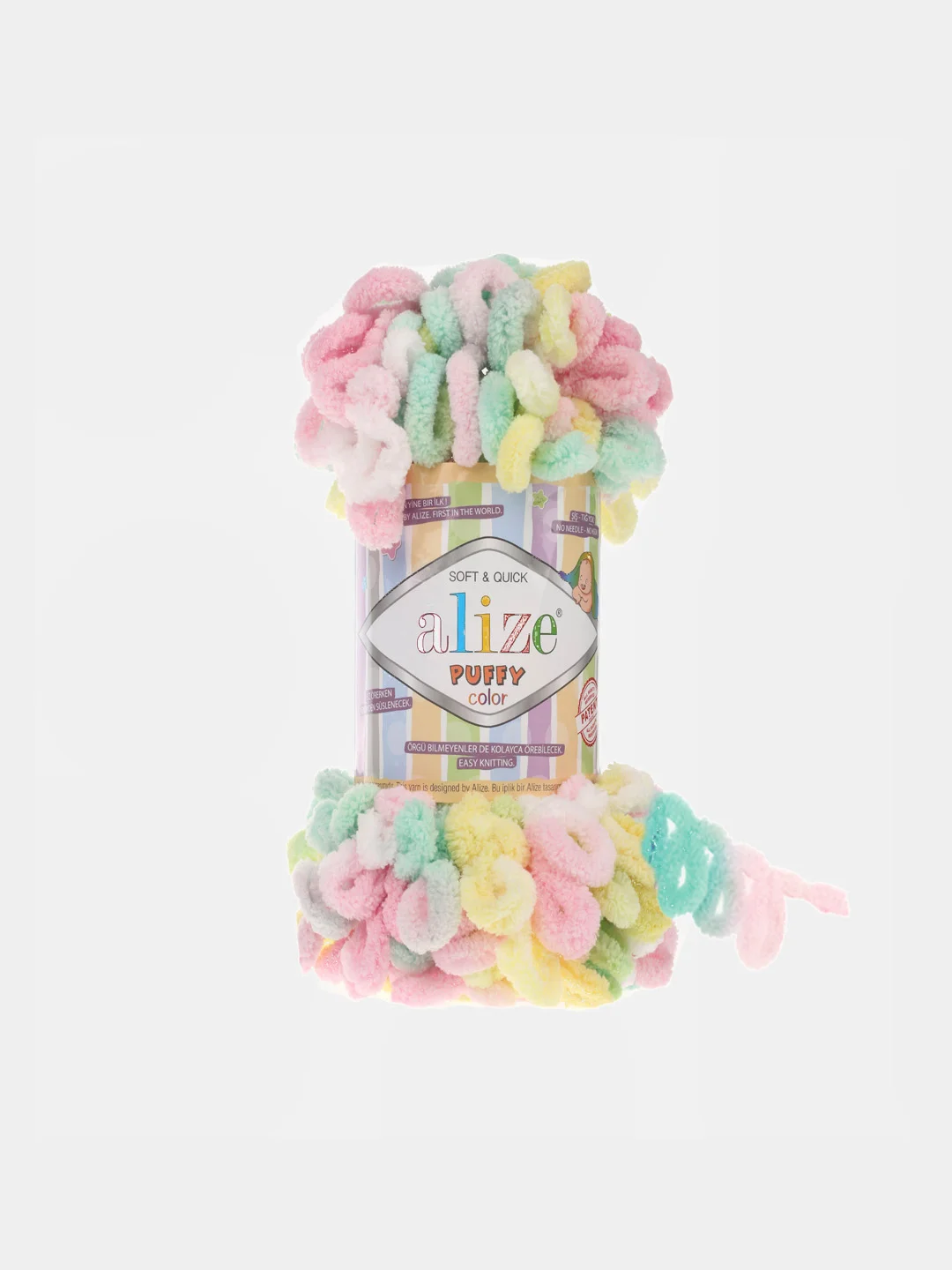 Желтый пряжа Alize Puffy Color 100% Микрополиэстер 100г  9м
