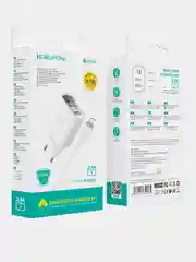 Белый зарядное устройство Borofone BA58A для iPhone, 2USB, быстрая зарядка 2.4A