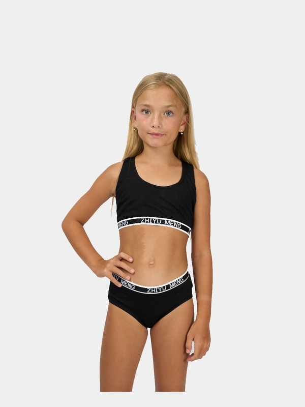 kids swimwear　девочки 10 лет без трусиков Комплект нижнего белья для девочек подростков: топ и трусы купить по цене  389 ₽ в интернет-магазине Магнит Маркет