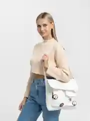 Белый сумка со значками