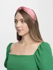 Коралловый ободок для волос с узелком, атласный