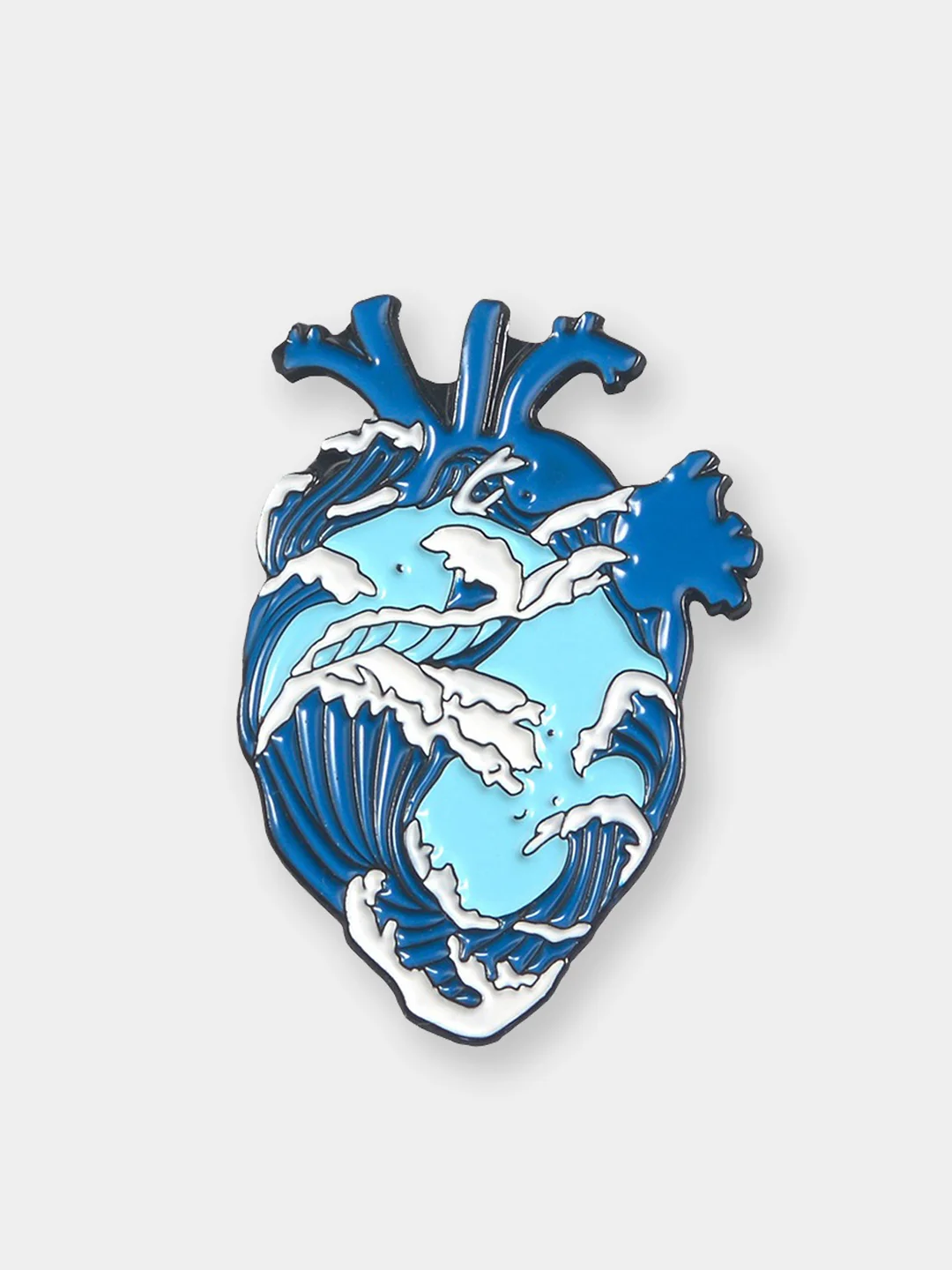 Голубой пин Hearts, металлический, значок брошь, аксессуар, украшение на одежду