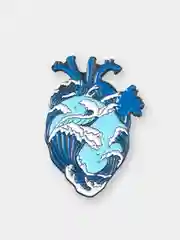 Голубой пин Hearts, металлический, значок брошь, аксессуар, украшение на одежду