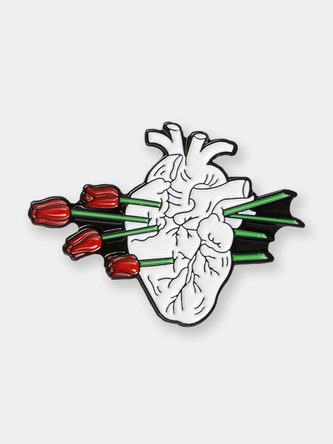Лесной зеленый пин Hearts, металлический, значок брошь, аксессуар, украшение на одежду