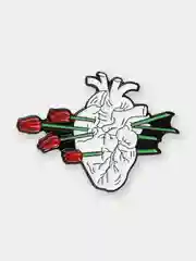 Лесной зеленый пин Hearts, металлический, значок брошь, аксессуар, украшение на одежду