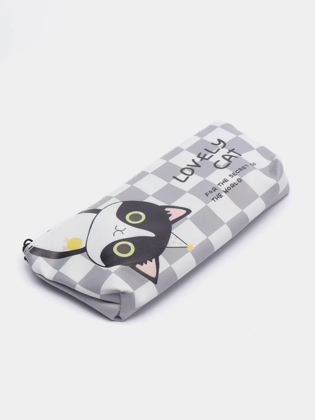 Серый пенал школьный на молнии Lovely Cat