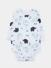 Белый боди с длинным рукавом для новорожденного, интерлок