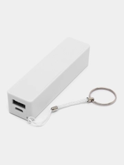 Внешний аккумулятор LuazON PB-03, 2200 мАч, USB, 1 А, крепление кольцо, белый