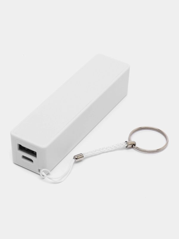 Внешний аккумулятор LuazON PB-03, 2200 мАч, USB, 1 А, крепление кольцо, белый