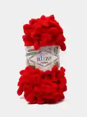 Красный пряжа с большими петельками Puffy Alize (Ализе Пуффи), разные цвета
