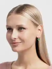 Зеленый серьги со стразами