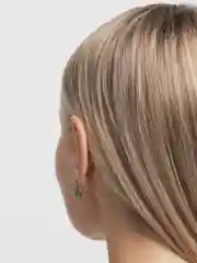 Зеленый серьги со стразами
