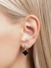 Черный серьги со стразами
