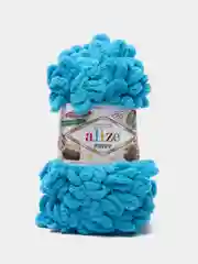 Небесно-голубой пряжа с большими петельками Puffy Alize (Ализе Пуффи), разные цвета