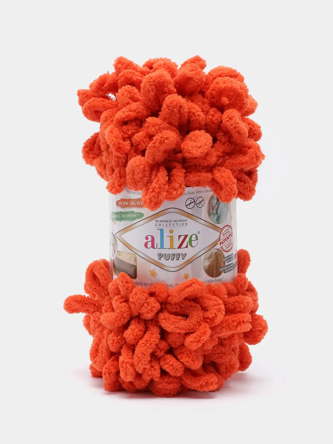 Оранжевый пряжа с большими петельками Puffy Alize (Ализе Пуффи), разные цвета