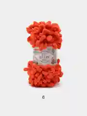 Оранжевый пряжа с большими петельками Puffy Alize (Ализе Пуффи), разные цвета
