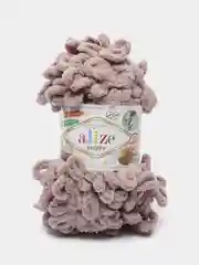 Бежевый меланж пряжа с большими петельками Puffy Alize (Ализе Пуффи), разные цвета