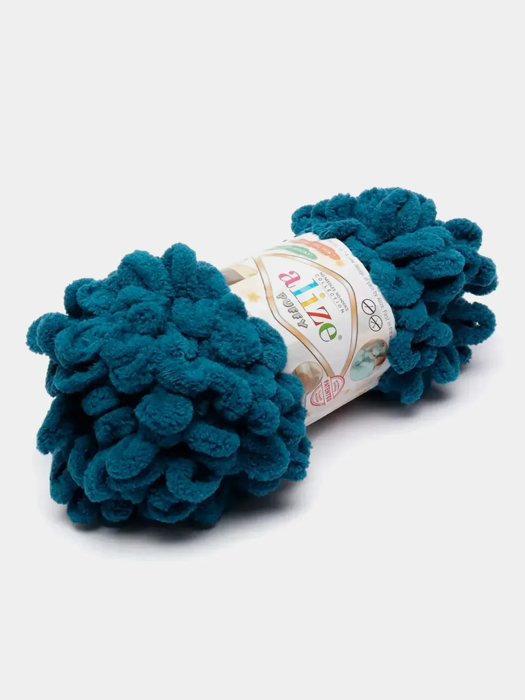 Тёмно-бирюзовый пряжа с большими петельками Puffy Alize (Ализе Пуффи), разные цвета