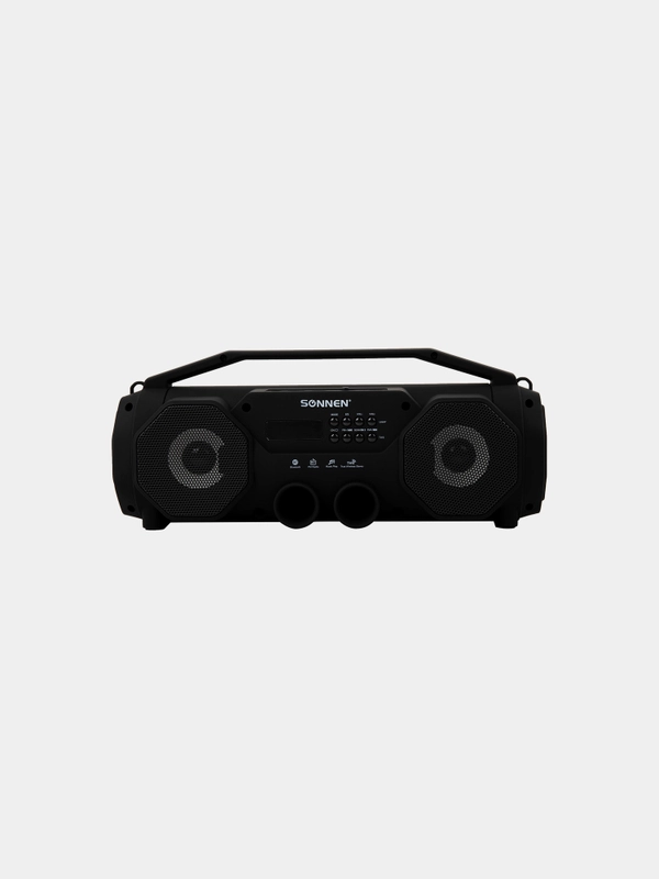 Колонка портативная с подсветкой SONNEN B306, 12 Вт, Bluetooth, FM-тюнер, microSD, черная