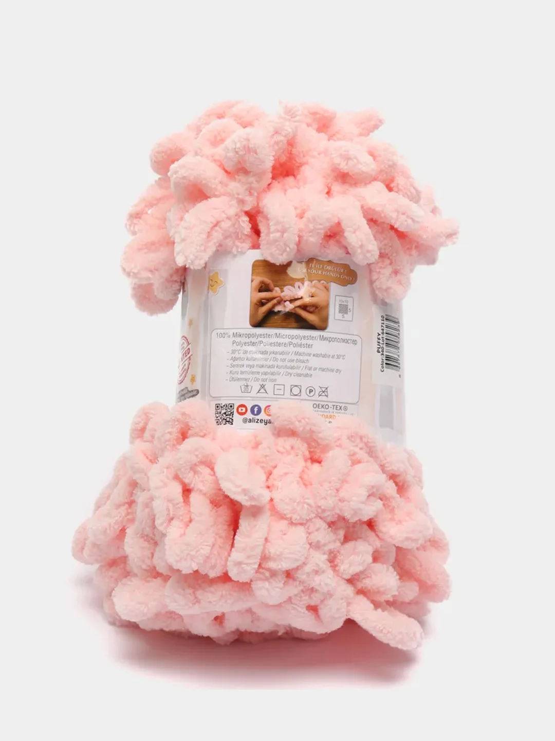 Розовый пряжа с большими петельками Puffy Alize (Ализе Пуффи), разные цвета