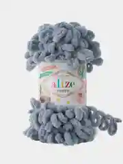 Серый металлик пряжа с большими петельками Puffy Alize (Ализе Пуффи), разные цвета