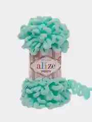 Мятный пряжа с большими петельками Puffy Alize (Ализе Пуффи), разные цвета