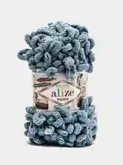 Светло-синий пряжа с большими петельками Puffy Alize (Ализе Пуффи), разные цвета