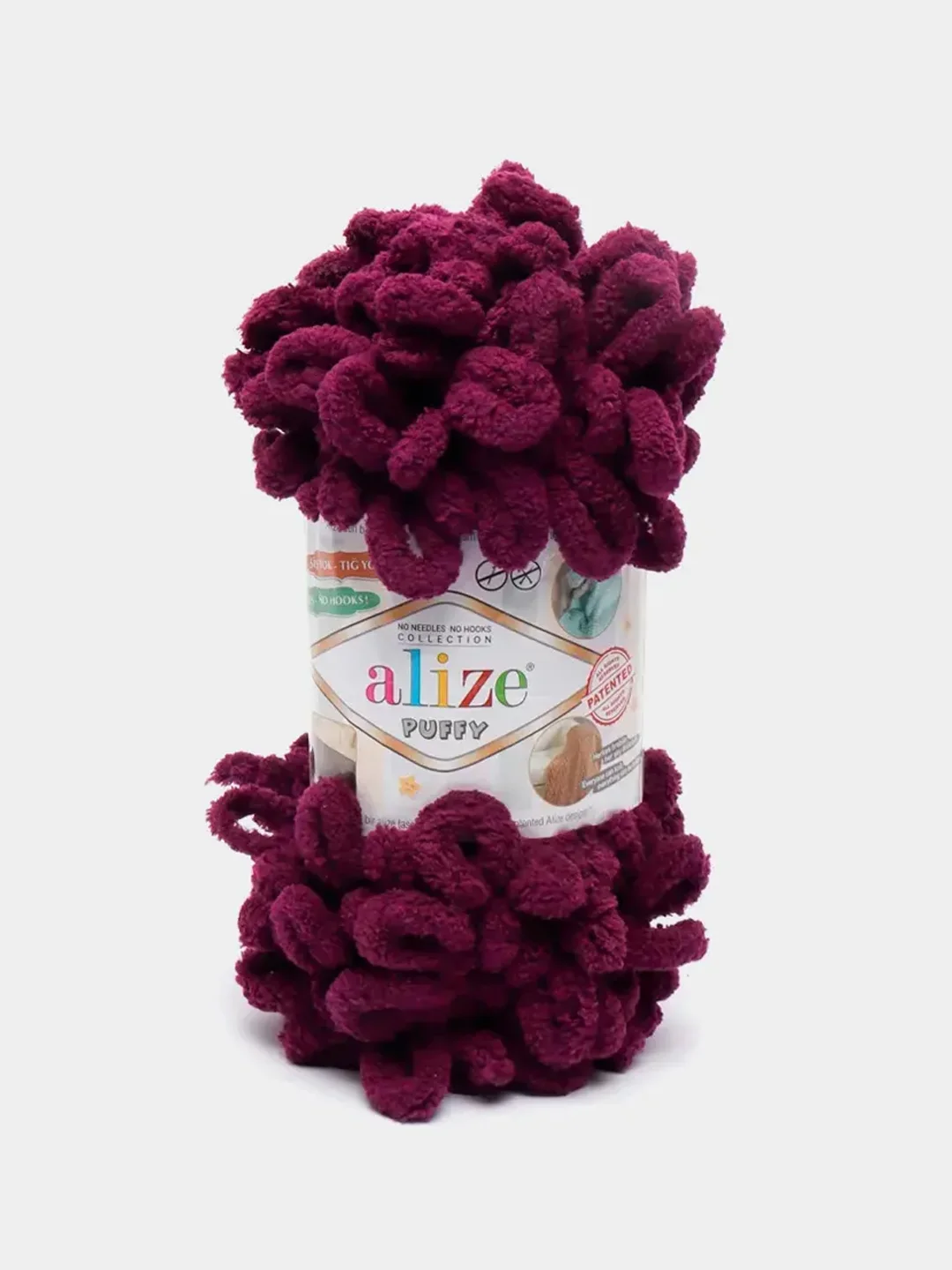 Марсала пряжа с большими петельками Puffy Alize (Ализе Пуффи), разные цвета