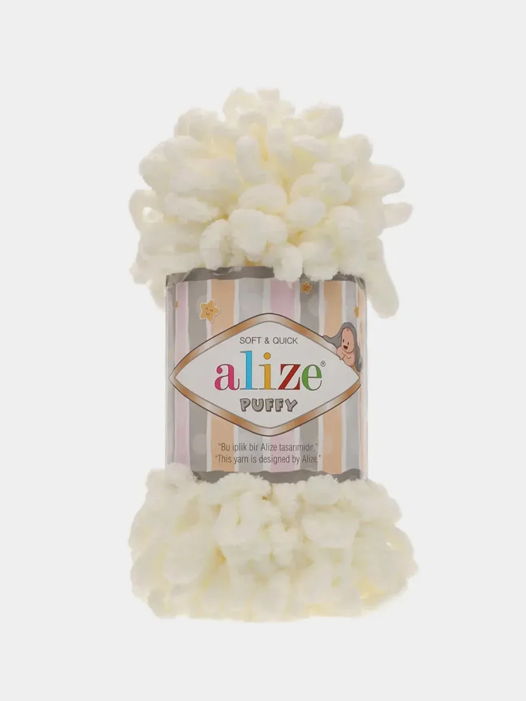 Черный пряжа с большими петельками Puffy Alize (Ализе Пуффи), разные цвета