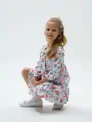Белый платье для девочки детское нарядное с длинным рукавом