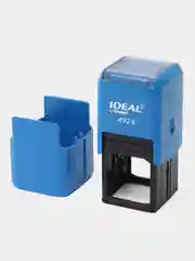 Синий оснастка для штампа Ideal 4924, 40 х 40 мм, с защитной крышкой