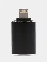 Черный адаптер переходник с USB Lightning для iPhone