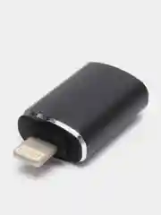 Черный адаптер переходник с USB Lightning для iPhone