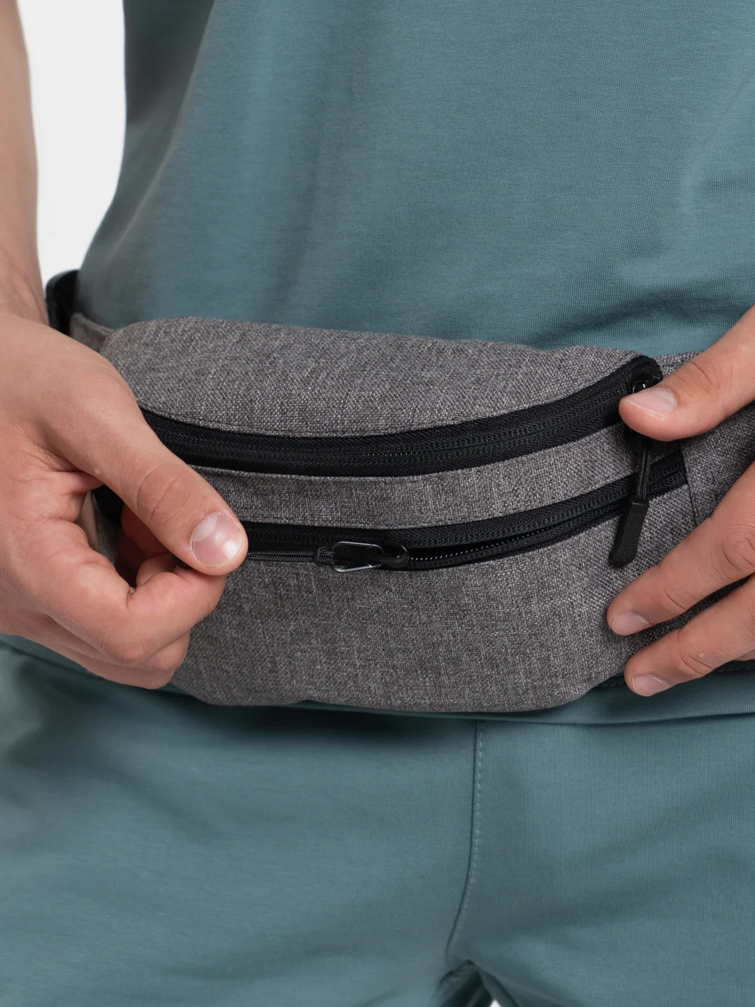 Серый меланж поясная сумка Toprock Classic Bag, унисекс, 17 цветов