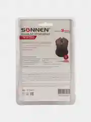 Мышь беспроводная SONNEN WM-250Br, USB,1600dpi, 3 кнопки+1 колесо,оптическая, 512641