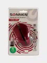 Мышь беспроводная SONNEN WM-250Br, USB,1600dpi, 3 кнопки+1 колесо,оптическая, 512641