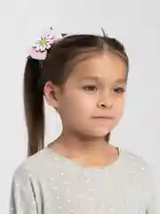 Белый бантики для волос на резинке "Цветы"