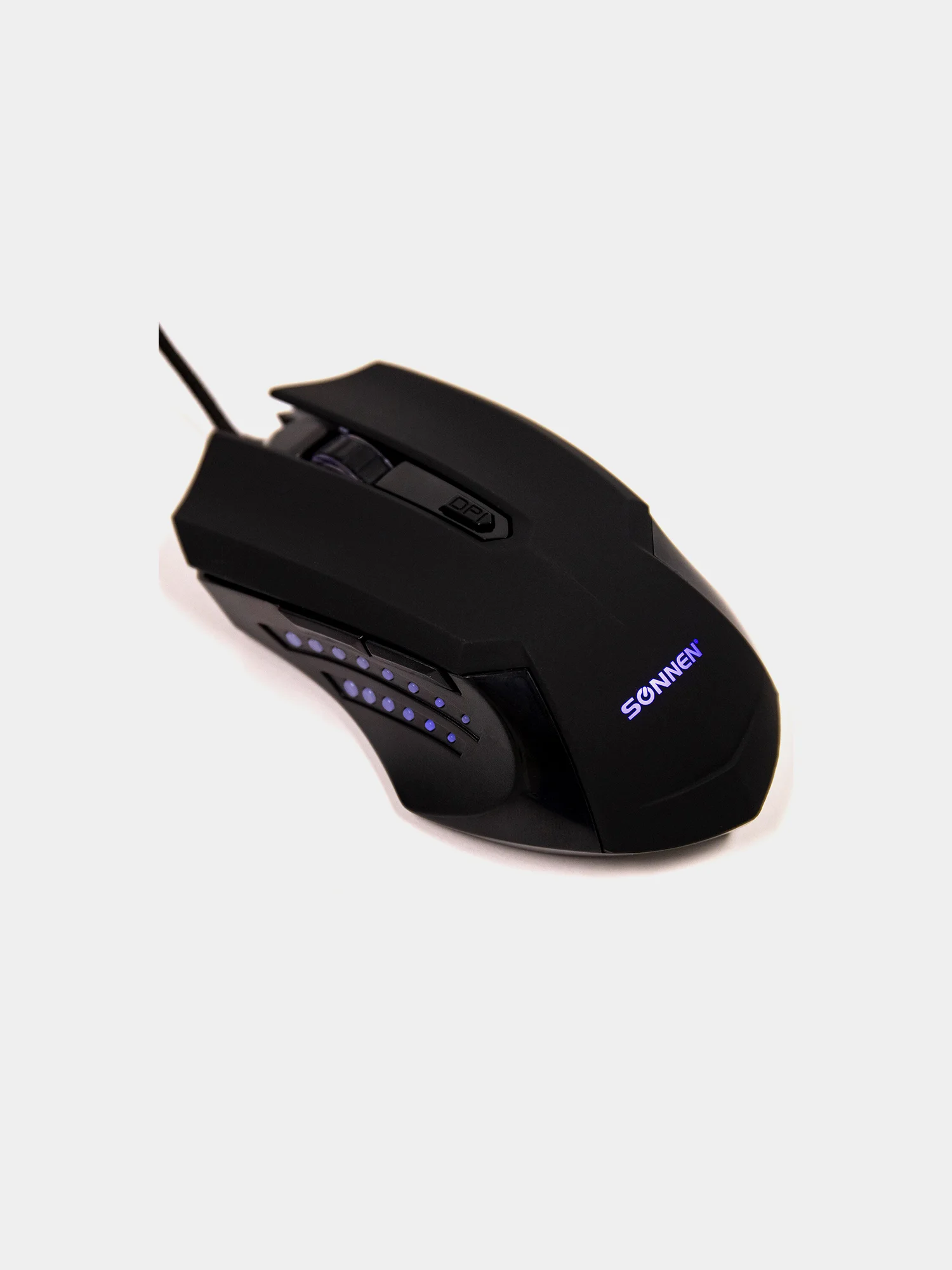 Мышь проводная игровая SONNEN I3, 6 кнопок, 800-3200 dpi, LED-подсветка, черная,513523